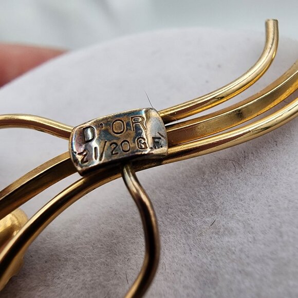 Vintage D'Or 1/20 12K GF Brooch With Multicolored Scarab Stones Fall Colors MCM - Picture 5 of 8